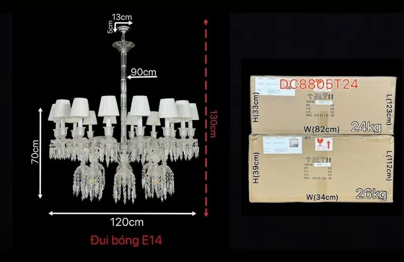 Thông số đèn chùm DC8805T24