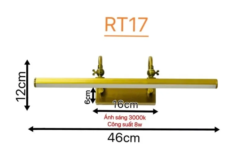 Thông số đèn rọi tranh RT17