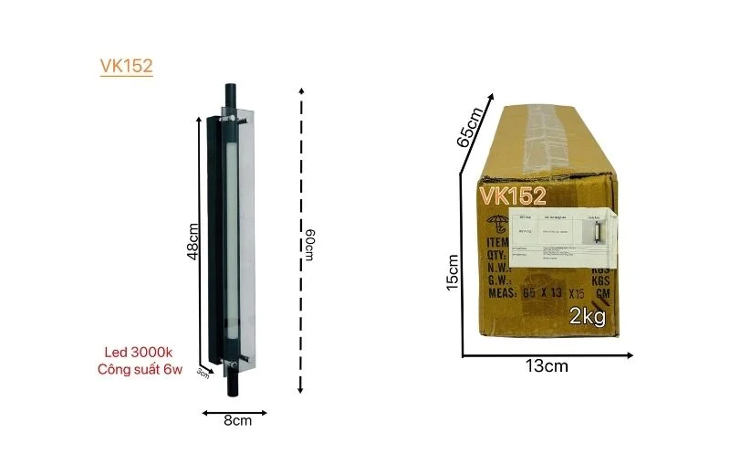 Thông số đèn tường VK152
