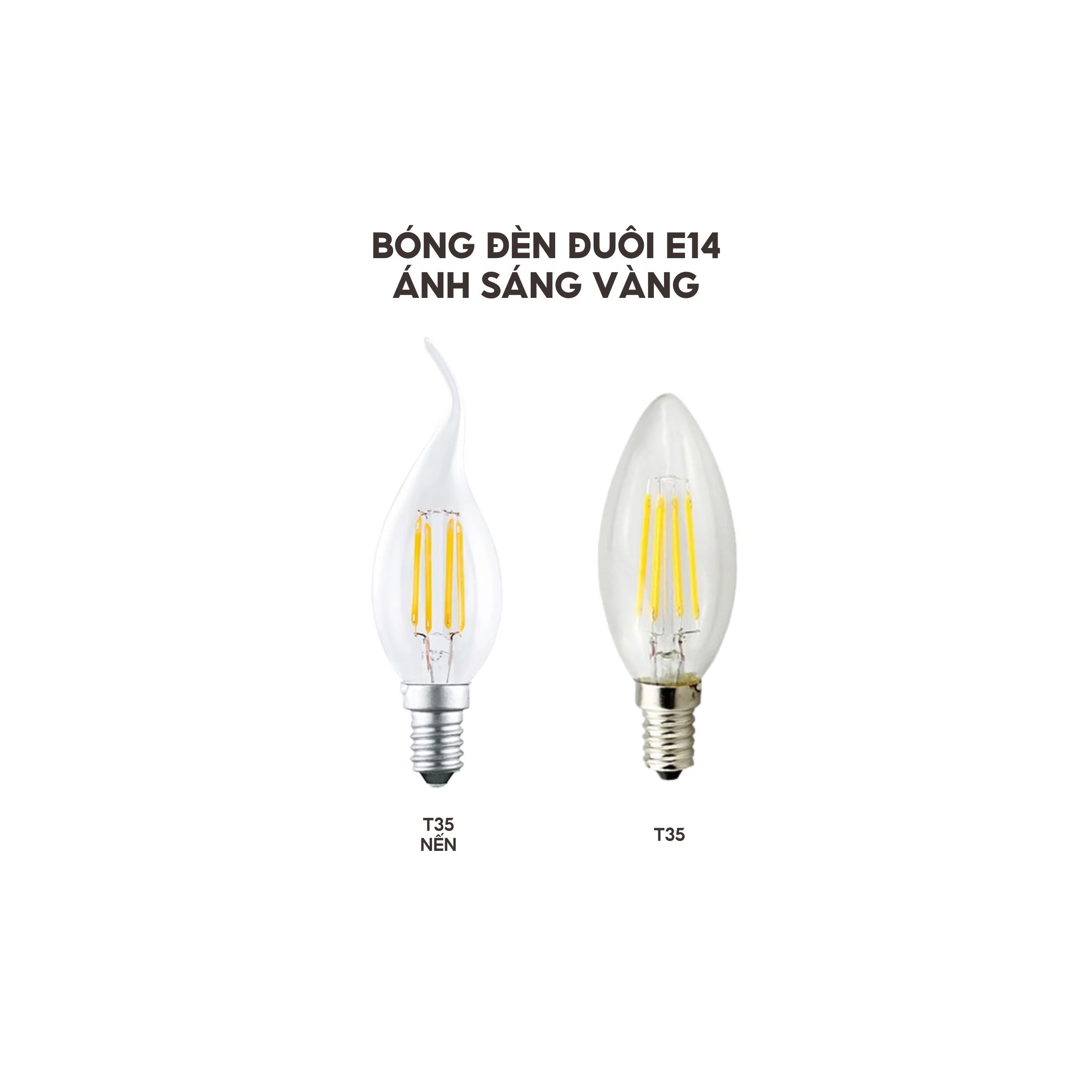 Bóng Đèn LED Đui E14 Ánh Sáng Vàng 4W 1