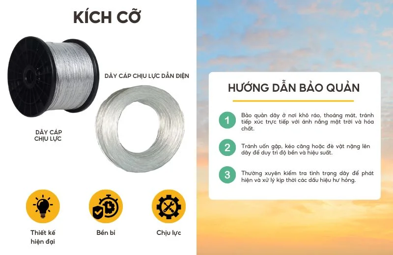 Dây Cáp Chịu Lực 1 Kích Cỡ Dây Cáp Chịu Lực