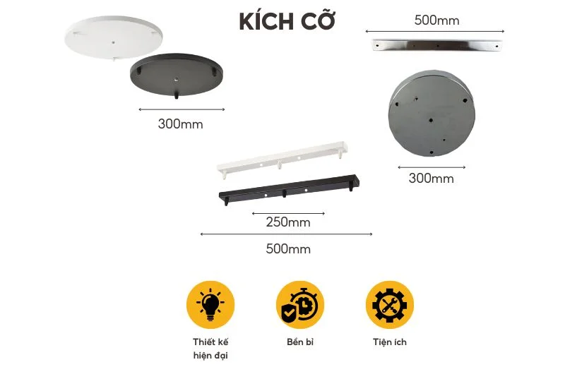 Đế Thả 3 Lỗ 1 Kích thước Đế Thả 3 Lỗ