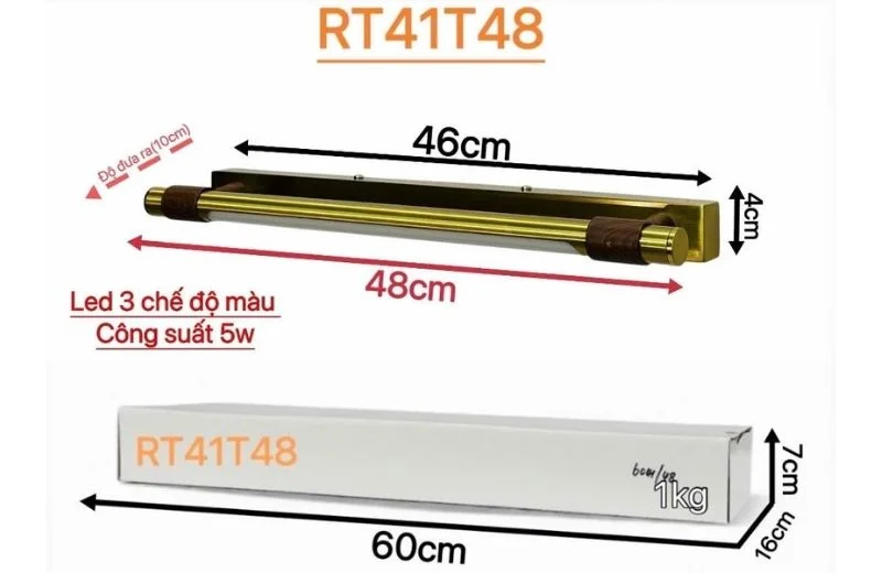 Đèn Rọi Tranh RT41 1 Kích Thước RT41T48 Đèn Rọi Tranh RT41