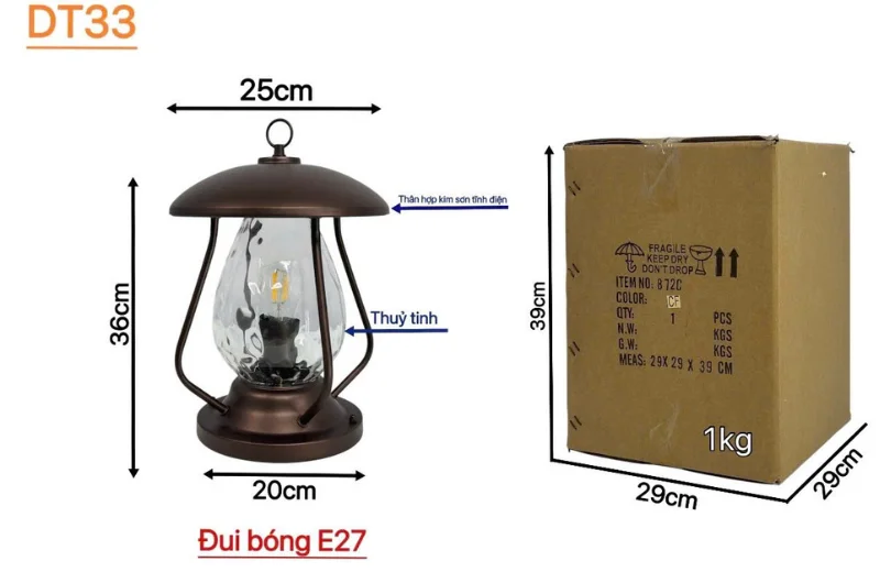 Thông số chi tiết Đèn Trụ DT33