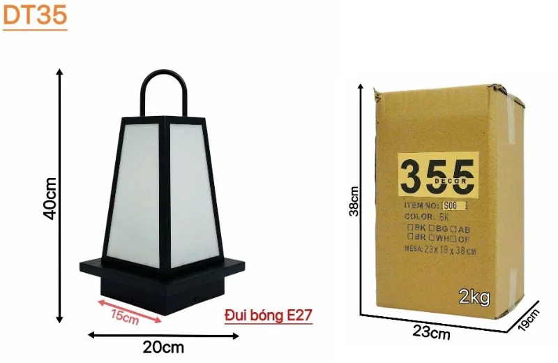 Thông số chi tiết Đèn Trụ DT35