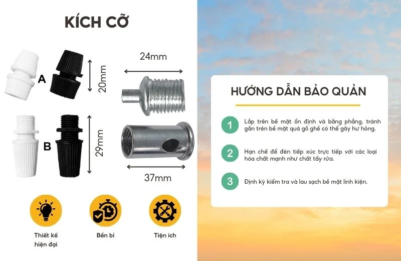 Linh Kiện Nút Giữ Dây 1 Kích cỡ Linh Kiện Nút Giữ Dây 1