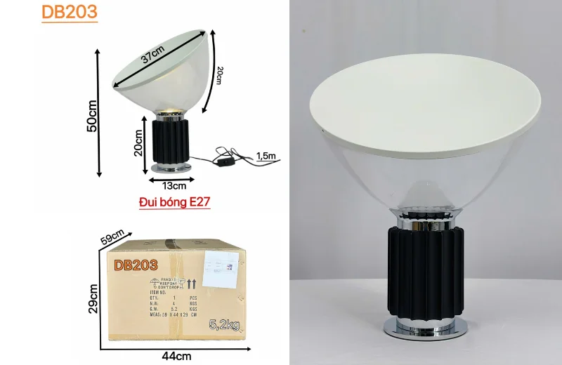 Đèn Bàn DB203 1 Kích thước Đèn Bàn DB203