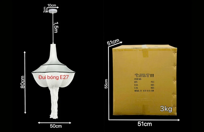 Kích thước Đèn Thả Hiện Đại THD54