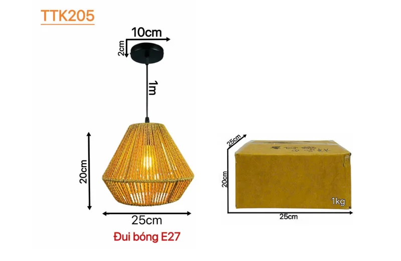 Kích thước Đèn Thả Thiết Kế TTK205