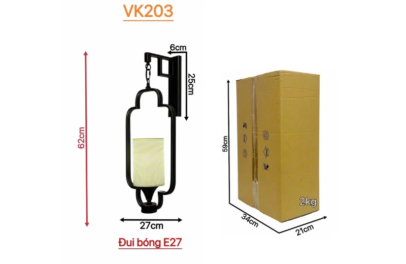 Kích thước Đèn Tường VK203