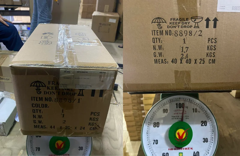 Kích thước thùng Đèn Tường Pha Lê VDC8898