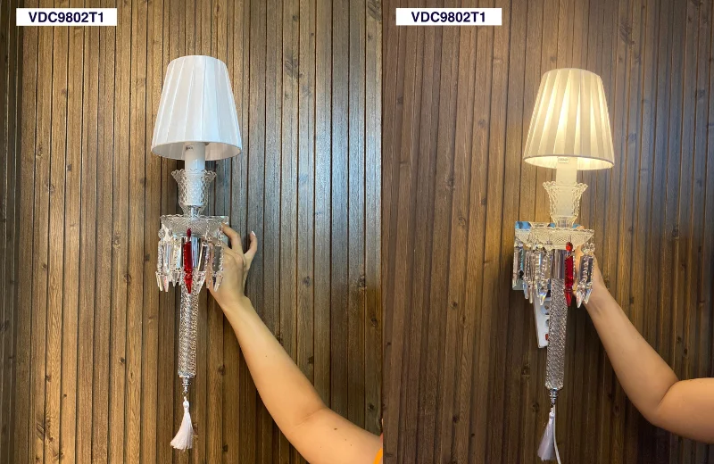Đèn Tường Pha Lê VDC9802 1 Ảnh thật Đèn Tường Pha Lê VDC9802T1