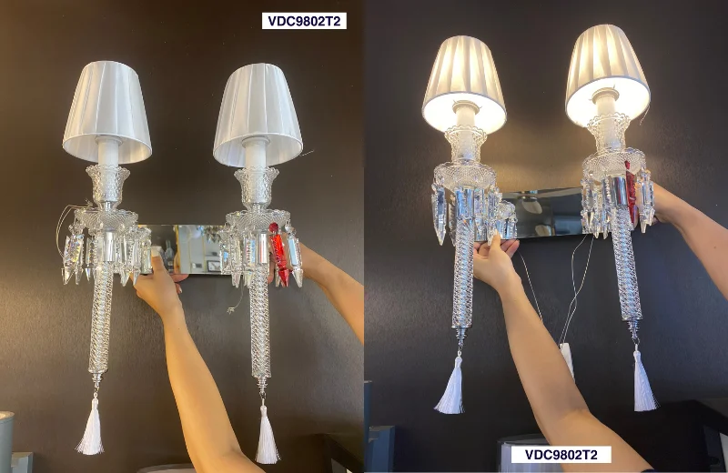 Đèn Tường Pha Lê VDC9802 2 Ảnh thật Đèn Tường Pha Lê VDC9802T2