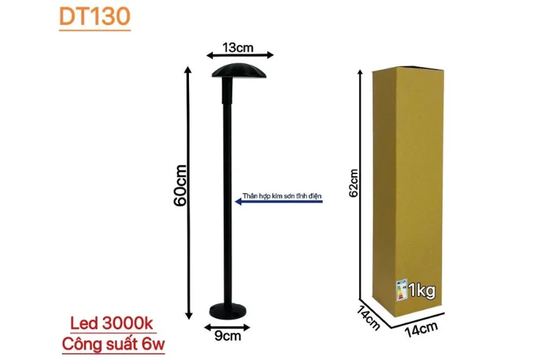 Thông số chi tiết Đèn Trụ DT130
