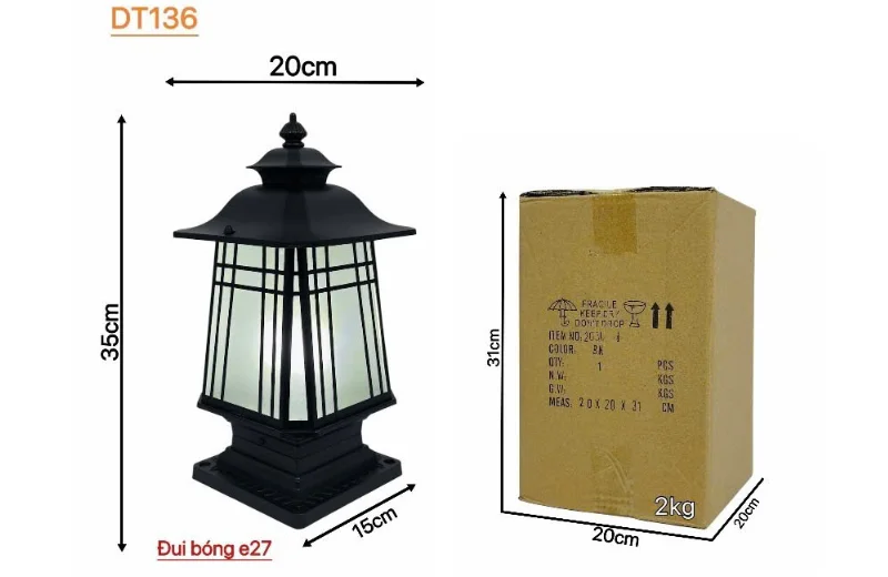 Đèn Trụ DT136 1 Thông số chi tiết Đèn Trụ DT136