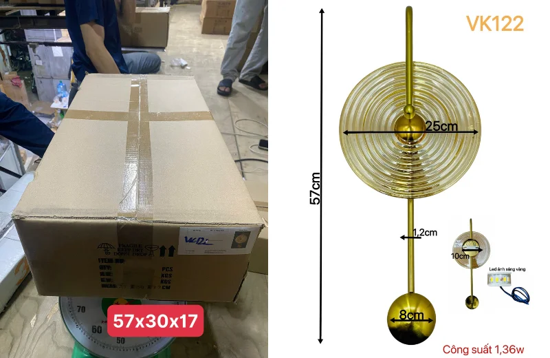 Đèn Tường Thiết Kế VK122 2 Thông số chi tiết Đèn Tường Thiết Kế VK122
