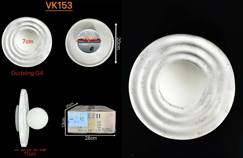Thông số chi tiết Đèn Tường Thiết Kế VK153