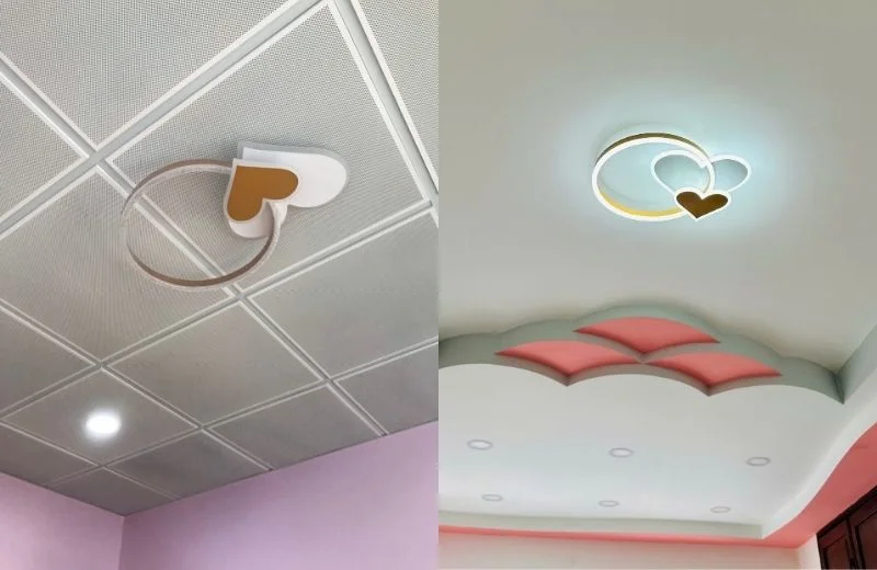 Đèn ốp trần mica OTA8875 thực tế