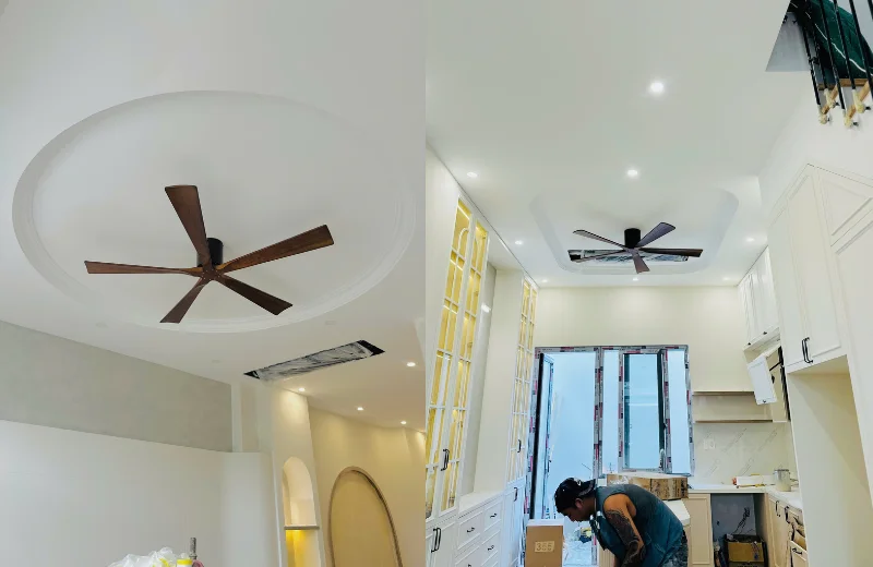 Ảnh thật Quạt Trần QT59 thi công tại nhà khách 
