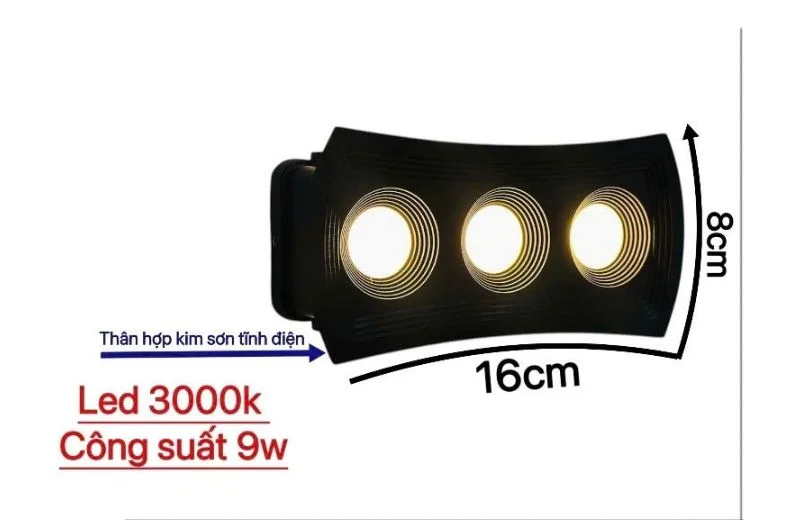Thông số chi tiết của Đèn Hắt Tường VNT3002M