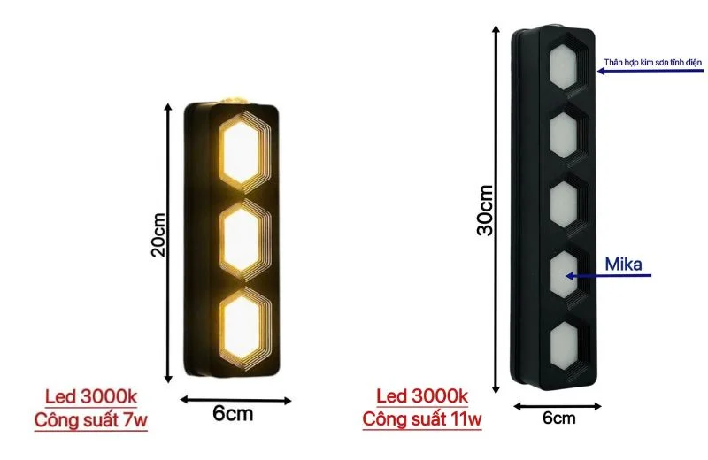 Thông số chi tiết của Đèn Hắt Tường VNT3010