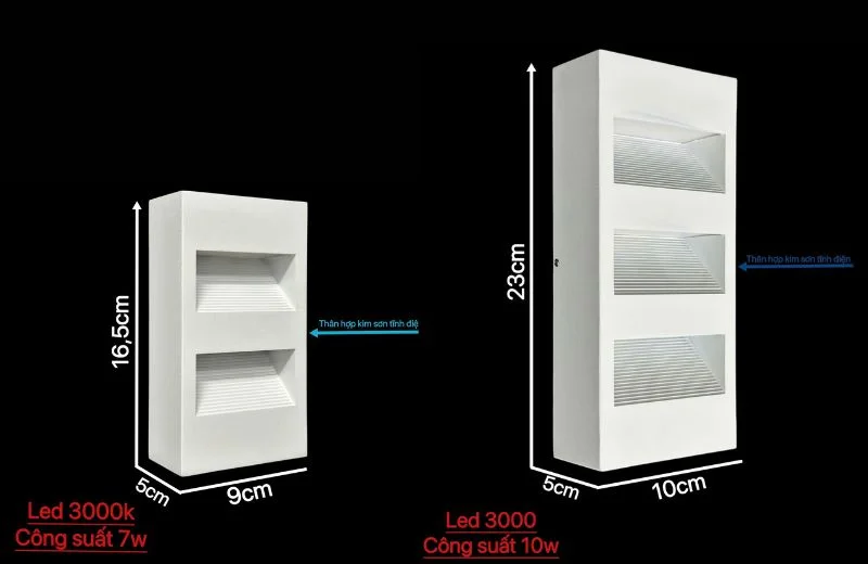 Đèn Hắt Tường VNT3020 2 Thông số chi tiết của Đèn Hắt Tường VNT3020STRANG và Đèn Hắt Tường VNT3020MTRANG