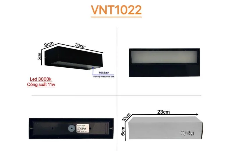 Thông số chi tiết của Đèn Hắt Tường VNT1022 
