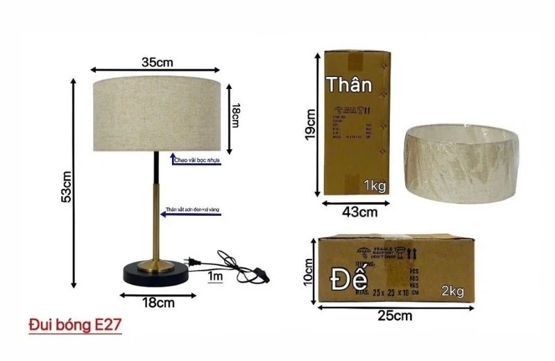 Đèn Bàn DB7711 1 Thông số đèn bàn DB7711