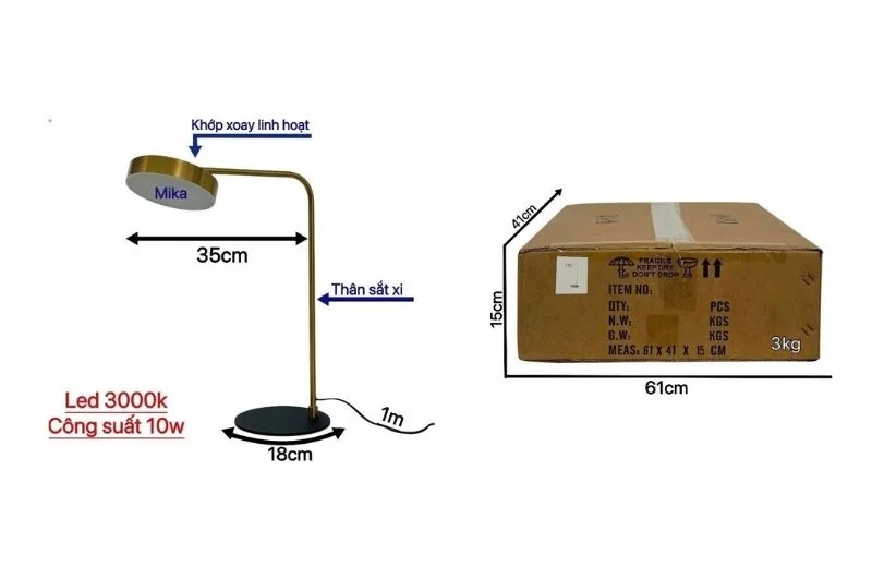 Chi tiết đèn bàn DB86