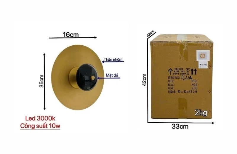 Chi tiết đèn tường thiết kế VK211 