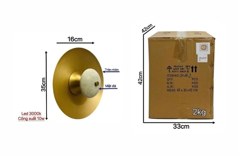 Chi tiết đèn tường thiết kế VK212